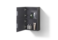 ALT24-HGGO Bathroom Linen Side Cabinet w/ 2 Storage Areas - High Gloss Gray Oak