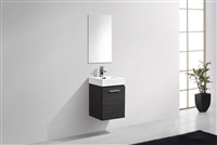 BSL16-HGGO Bliss 16" High Gloss Gray Oak Wood Wall Mount Modern Bathroom Vanity