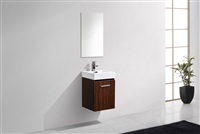 BSL16-WNT Bliss 16" Walnut Wood Wall Mount Modern Bathroom Vanity