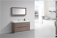 FMB60S-BTN Bliss 60" Butternut Floor Mount Modern Bathroom Vanity - Single Sink-
