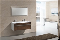 S1200DRW Fitto 48" Double Sink Rosewood Wall Mount Modern Bathroom Vanity