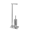 8227-8202 Aqua Rondo by KubeBath Free Standing Toilet Paper Holder With Toilet Brush - Chrome