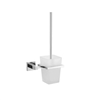 93610 Aqua PIAZZA Toilet Brush w/ Frosted Glass Cup- Chrome