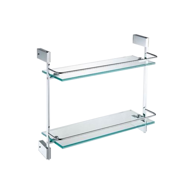 94012 Aqua FINO Double Glass Shelf - Chrome