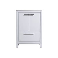 AD624-GW-Cabinet 24'' KubeBath Dolce High Gloss White Modern Bathroom Cabinet only (no counter top no sink)