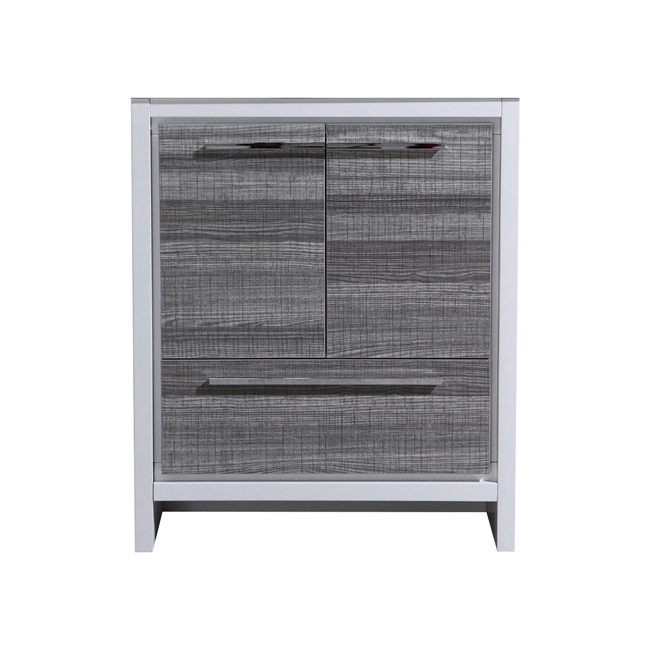 AD630-HG-Cabinet 30'' KubeBath Dolce Ash Gray Modern Bathroom Cabinet only (no counter top no sink)