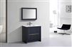 AD636-BLUE 36'' KubeBath Dolce Blue Modern Bathroom Vanity with White Quartz Counter-Top