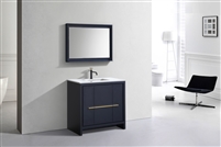 AD636-BLUE 36'' KubeBath Dolce Blue Modern Bathroom Vanity with White Quartz Counter-Top