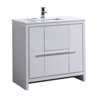 AD636-GW-Cabinet 36'' KubeBath Dolce Gloss White Modern Bathroom Cabinet only (no counter top no sink)