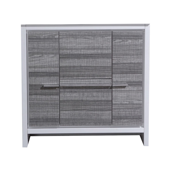 AD636-HG-Cabinet 36'' KubeBath Dolce Gloss Ash Gray Modern Bathroom Cabinet only (no counter top no sink)