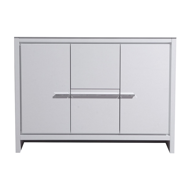 AD648D-GW-Cabinet 48'' KubeBath Dolce Gloss White Modern Bathroom Cabinet only (no counter top no sink)