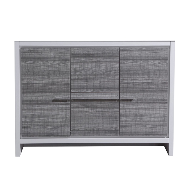 AD648D-HG-Cabinet 48'' KubeBath Dolce Gloss Ash Gray Modern Bathroom Cabinet only (no counter top no sink)