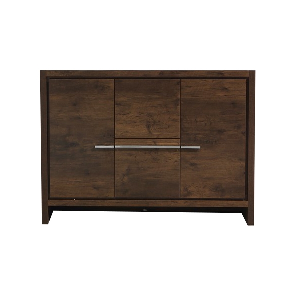 AD648D-RW-Cabinet 48'' KubeBath Dolce Rose Wood Modern Bathroom Cabinet only (no counter top no sink)