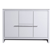 AD648S-GW-Cabinet 48'' KubeBath Dolce Gloss White Modern Bathroom Cabinet only (no counter top no sink)