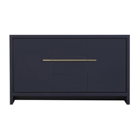 AD660D-BLUE-Cabinet 60'' KubeBath Dolce Blue Modern Bathroom Cabinet only (no counter top no sink)