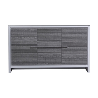 AD660D-HG-Cabinet 60'' KubeBath Dolce Gloss Ash Gray Modern Bathroom Cabinet only (no counter top no sink)