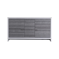 AD660S-HG-Cabinet 60'' KubeBath Dolce Gloss Ash Gray Modern Bathroom Cabinet only (no counter top no sink)
