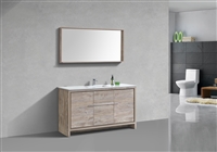 AD660S-NW 60'' KubeBath Dolce Nature Wood Modern Bathroom Vanity with White Quartz Counter-Top - Single Sink