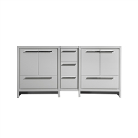 AD672-GW-Cabinet 72'' KubeBath Dolce Double Sink Gloss White Modern Bathroom Cabinet only (no counter top no sink)