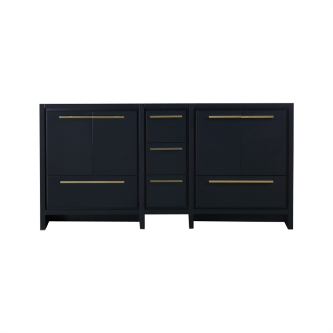 AD684-BLUE-Cabinet 83'' KubeBath Dolce Double Sink Navy Blue Modern Bathroom Cabinet only (no counter top no sink)