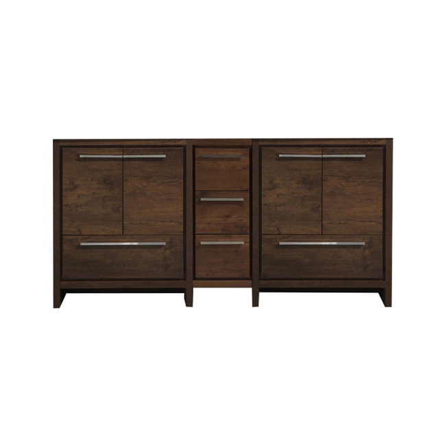 AD684-RW-Cabinet 83'' KubeBath Dolce Double Sink Rose Wood Modern Bathroom Cabinet only (no counter top no sink)