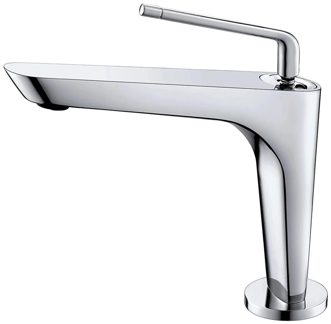 AFB191-CH Aqua Saggio by KubeBath Single Lever Bathroom Vanity Faucet - Chrome