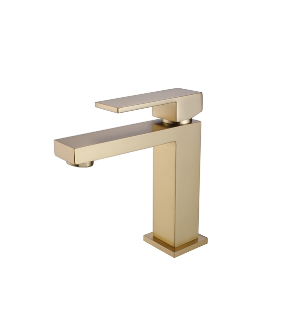 AFB231-GD Aqua Kubo by KubeBath Single Lever Bathroom Vanity Faucet - Brushed Gold