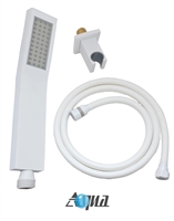 AHHS1423-WH Aqua Piazza by KubeBath Handheld Kit With Handheld, 5' Long Hose and Wall Adapter - Matte White