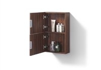 ALT24-WNT Bathroom Linen Side Cabinet w/ 2 Storage Areas - Walnut |