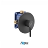 ARRS1V-BK Aqua Rondo by KubeBath 1-Way Rough-In Valve With Cover Plate, Handle and Diverter - Black