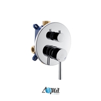 ARRS2V-CH Aqua Rondo by KubeBath 2-Way Rough-In Valve With Cover Plate, Handle and Diverter - Chrome