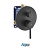 ARRS3V-BK Aqua Rondo by KubeBath 3-Way Rough-In Valve With Cover Plate, Handle and Diverter - Black