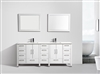ASL1584-GW Anziano 84" Gloss White Double Sink Vanity w/ Quartz Countertop