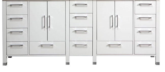 ASL1584-GW-cabinet Anziano 84" Gloss White cabinet (no counter top no sink) -
