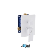 ASV142-WH Aqua Piazza by KubeBath 2-Way Rough-In Valve With Cover Plate, Handle - White
