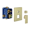 ASV143-BG Aqua Piazza by KubeBath 3-Way Rough-In Valve With Cover Plate, Handle and Diverter - Brushed Gold