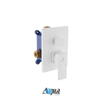 ASV143-WH Aqua Piazza by KubeBath 3-Way Rough-In Valve With Cover Plate, Handle - White