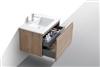 BALLI32-WO 32'' Balli Modern Wall Mount Bathroom Vanity - White Oak