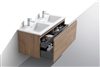 BALLI48D-WO 48'' Balli Double Sink Modern Wall Mount Bathroom Vanity - White Oak