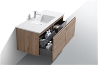 BALLI48S-WO 48'' Balli Single Sink Modern Wall Mount Bathroom Vanity - White Oak