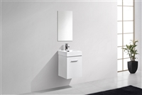 BSL16-GW Bliss 16" Gloss White Wall Mount Modern Bathroom Vanity
