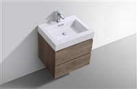 BSL24-BTN Bliss 24" Butternut Wood Wall Mount Modern Bathroom Vanity