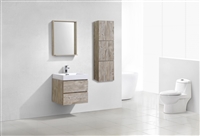BSL24-NW Bliss 24" Nature Wood Wall Mount Modern Bathroom Vanity