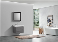 BSL24-VAG Bliss 24" Vulcan Ash Grey Wood Wall Mount Modern Bathroom Vanity