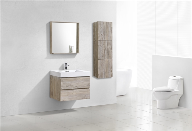 BSL30-NW Bliss 30" Nature Wood Wall Mount Modern Bathroom Vanity