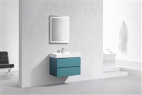 BSL30-TG Bliss 30" Teal Green Wood Wall Mount Modern Bathroom Vanity