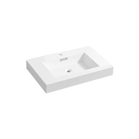 BSL30SINK 29.5" X 18.5" KUBEBATH BLISS WHITE REINFORCED ACRYLIC COMPOSITE SINK WITH OVERFLOW