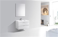 BSL36-GW Bliss 36" Gloss White Wall Mount Modern Bathroom Vanity