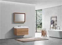 BSL36-HO Bliss 36" Honey Oak Wall Mount Modern Bathroom Vanity -