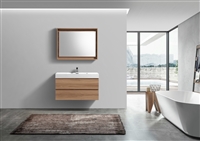 BSL40-HO Bliss 40" Honey Oak Wall Mount Modern Bathroom Vanity
